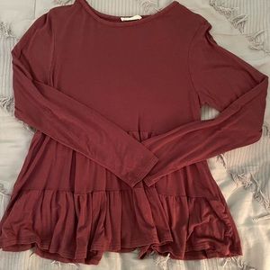 Maroon long sleeve shirt